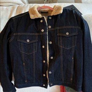 Everlane Denim Fleece Lined Trucker Jean Jacket